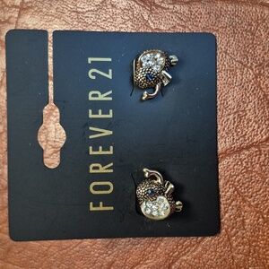 Bejeweled Elephant Stud Earrings From Forever 21, New With Tags!